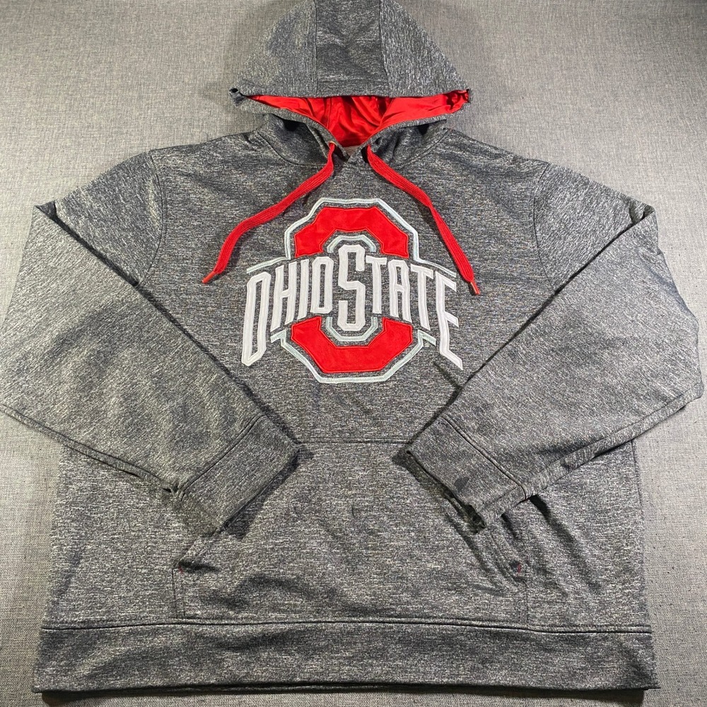 Ohio State Buckeyes Scarlet & Gray NCAA Pullover Hoodie Sweatshirt XXL